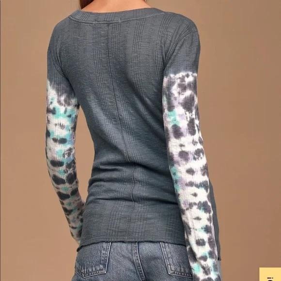 We The Free Free People Big Sur Ribbed Top Women's M Misty Mountain Boho Hippie - Picture 4 of 13